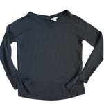 Athleta Coaster Luxe V-Neck Sweatshirt Darkest Gray Size Small Photo 6