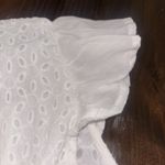 Raga  Anthropologie M White Juhi Luna Eyelet Button Down Flutter Sleeve Maxi Photo 3