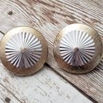 Vintage Clip On Earrings Stunning Gold & Silver Tone Statement Circle W Germany Photo 0