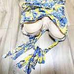 SEA ANGEL | Skirt Ruched Yellow Blue Floral Halter One Photo 7