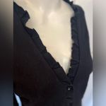 Kenneth Cole Reaction | Black Ruffle Cardigan | L.  Photo 1