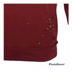 True Religion  NWT Ox Blood Distressed Studded Boyfriend Sweatshirt XS Photo 8