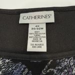 Catherines  Black Purple Floral Chiffon Flutter Sleeve Midi Dress Size 4X Photo 7