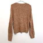 BLANKNYC Heather Ribbed Crewneck Sweater Tan Brown White Marled Winter Photo 11