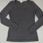 H&M Gray Grey Solid Scoop-Neck Long Sleeve Tee T-Shirt Top Size M ⛓️ Photo 0
