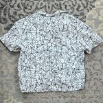 Fabletics Cotton Voile Resort Shirt Large Floral Outline White Black Large Photo 7