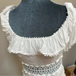 Free People  Cruel Intentions Mini Dress white lace cotton ruffled off shoulder Photo 5