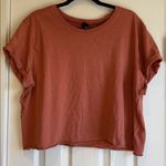 Wild Fable  | Orange Basic Crop Top T-Shirt Distressed Neck Size XXL Raw Hems Photo 0