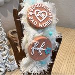 Handmade Headband  GOOD MOMS SAY BAD WORDS light blue Photo 2
