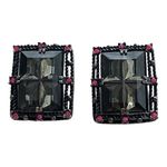 Vintage 50s Signed Sarah Coventry Midnight Magic Black Smoky Stone Clip Earrings Photo 0