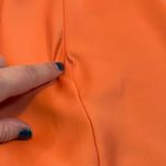 Etam Womens Medium Peach Satin Back Cut out Midi Slip Dress Slit Party Chic Orange Photo 11