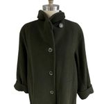 VTG YELL Germany Maxi Sack Coat Green Wool/Angora Womens Sz 38/M/L Size M Photo 3