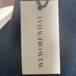 We Wore What  Terry Cropped Half Zip in Dress Blue Photo 9