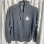 Rebellious One  Women's Size L Gray Hoodie Floral Design Kangaroo Pocket Sweater Photo 0