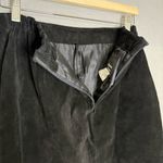 Dennis Basso Suede A-Line Midi Skirt Size Medium Black Goth Bohemian Boho Photo 1