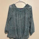 West Kei Green 3/4 Sleeve Tie Front Blouse Photo 0