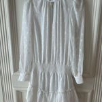 Ramy Brook  Sashah Star Tiered White Minidress Size L, NWT Long Sleeve Ruffle Hem Photo 2