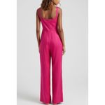 SALONI Rachel Linen Jumpsuit, Bright Berry, 2 (US) Pink Photo 3