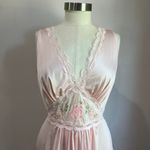 Lorriane 1980s Vintage Pink Nylon Lace Sweep Romantic Slip Nightgown Size L Size L Photo 3