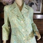 EXPRESS COTTON GREEN & BLUE FLORAL PRINT TRENCH JACKET (M) Photo 6