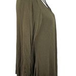 JODIFL  Crisscross Front Long Sleeve Shirt Dark Green Large Photo 2