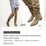 ZARA LOW HEEL SPLIT LEATHER HIGH SHAFT BOOTS Photo 2