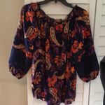 Unique spectrum New BOHO Paisley & Lace Off the Shoulder Blouse Medium Photo 0