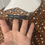 West Kei Brown Button-Up Blouse with Tie Front Photo 5