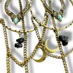 Free People Dancing In The Street Hoops Gold NWT Bohemian Witchy Moon Stars Photo 6