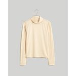 Madewell Semi sheer Mock Neck Tee Long Sleeve Top Beige Essential Basic Women Photo 7