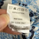 Boho Chic Embroidered Eyelet Tunic Top White Blue Floral Size S Small Blue Photo 6