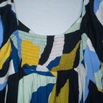 Nine West New  Blue Geo Patterned Babydoll Maxi Dress Size 3X Photo 9