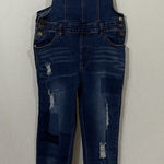 American Bazi  Denim Overalls Size Large Blue Jean Stretch Distressed Skinny Photo 0