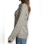 EXPRESS Portofino Slim Button-Down Blouse Black and Ivory Striped Women’s Size S Photo 1