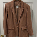 Abercrombie & Fitch Women’s Relaxed Fit Linen Single Button Blazer Sz M Brown Photo 0