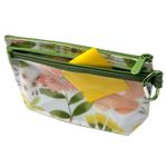 Thirty One Gifts White & Pink Floral Makeup‎ Bag Zipper Transparent Pouch Travel Photo 4