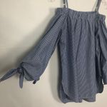 Seven Sisters  Off Shoulder Striped Blue Top Size Small Photo 4