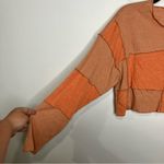 Le lis  long sleeve patchwork cropped top orange peach womens size small trendy Photo 4