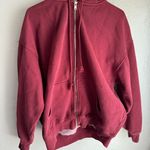 Brandy Melville Burgundy Zip Up Sweatshirt Photo 0