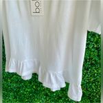 Bobi  - White Short Sleeved T-Shirt | Slight Crop - Ruffle Hem - NWT - Cotton -XL Photo 3
