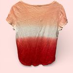Cute ombre starburst sun goddess linen flowy top short sleeve Pure Collection Orange Size M Photo 2