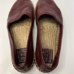 Tory Burch Maroon Leather Espadrilles Perforated Slip On Espadrilles 8.5 M Logo Photo 7