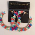 Rebecca Minkoff New  Fun Multi Color Beaded Hoops Photo 0