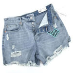 YMI Jeans NWT Women's Distressed High Rise Mom Shorts Blue Light Wash Size 7/28 Photo 0