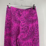 Diane Von Furstenberg  pink black high rise wide leg silk floral size 2 Photo 5