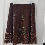 Basi and Maude embroidered embellished beaded brown western skirt size 6 Photo 11