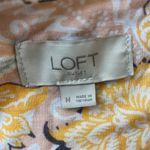 Loft  Pink Orange Floral Cottage V neck Dress Soft Cotton Stretch size Medium Photo 5