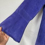 Pamela McCoy Purple Suede Leather Ruffled Long Line Jacket Blazer Womens L Fall Size L Photo 4