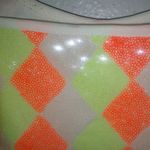 Solemio  L Crop Tank Top Harlequin Highlighter Sequins Top Photo 1