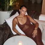 ZARA  dress midi bodycon fitted sheer mesh brown party cocktail wedding cut  Photo 6